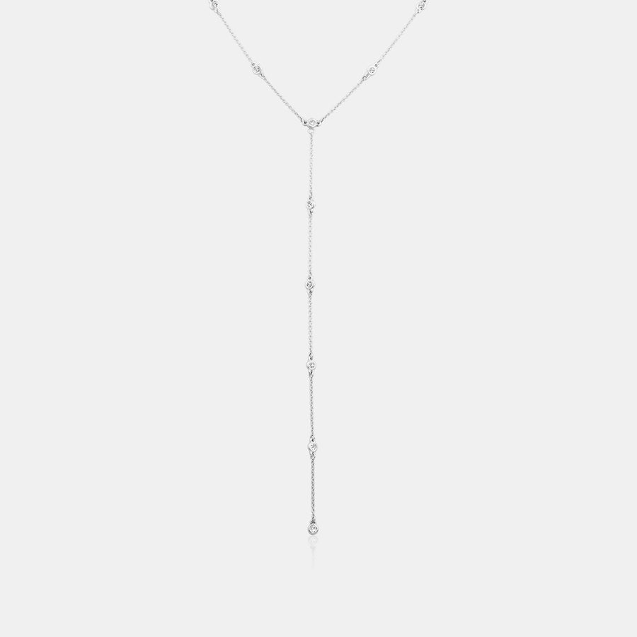 collier lariat de station de diamants