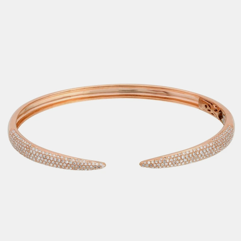Diamond Claw Cuff - 14K Rose Gold