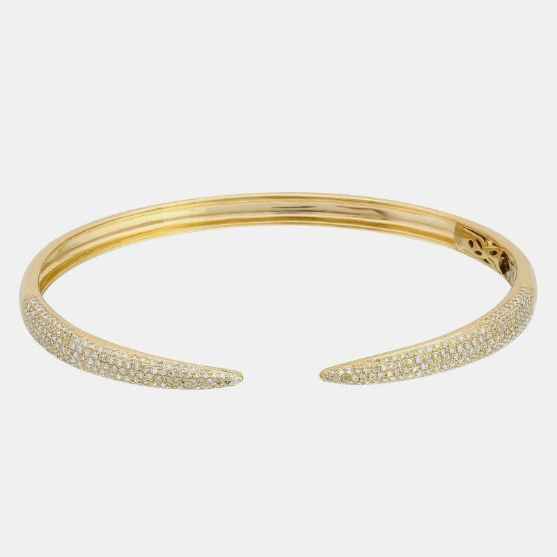 Diamond Claw Cuff - 14K Yellow Gold