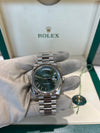 Rolex Day Date 40mm in 18K White gold and Olive Green Roman Dial, Fluted Bezel and a President Bracelet 2023/228239