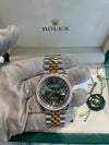 Rolex Datejust 36mm Oystersteel Yellow gold and Diamonds Green Roman Numeral face on Jubliee bracelet 126283RBR/2022