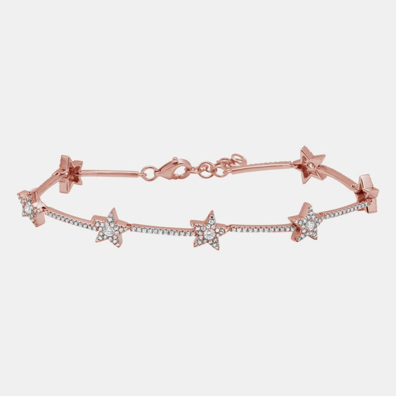 Diamond Star Bracelet - 14K Rose Gold