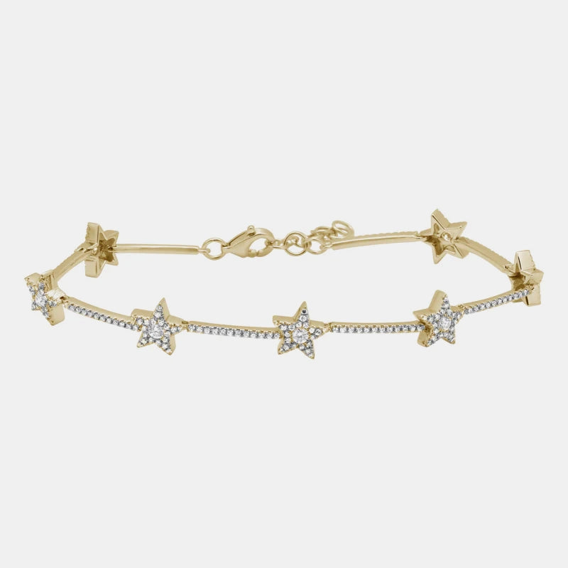 Diamond Star Bracelet - 14K Yellow Gold