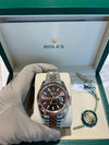 Rolex Datejust 41mm Two Tone Rose Gold Chocolate Dial Jubilee Bracelet Fluted Bezel