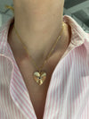 Breloque coeur oeil maléfique cannelé en diamant