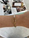 Bracelet en perles et trombones avec fermoir en diamant