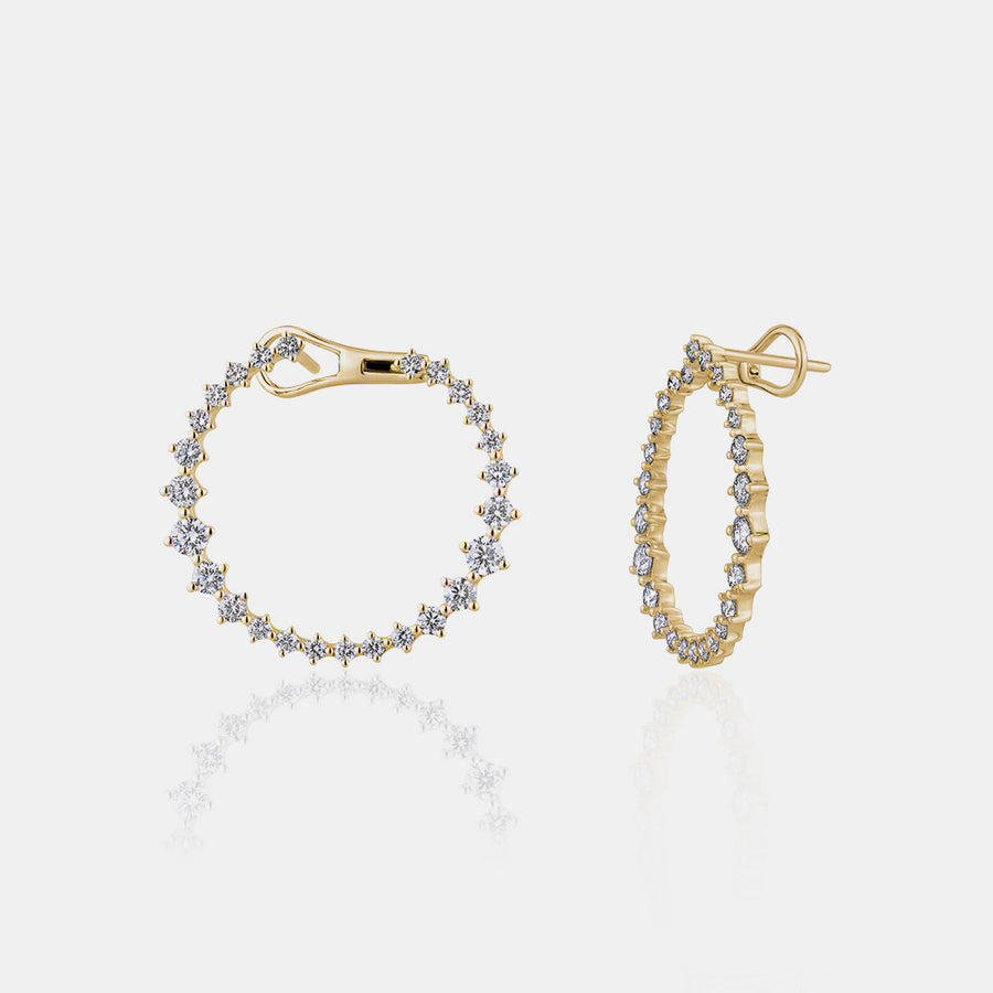 Boucles d'oreilles circulaires à diamants gradués