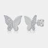 Boucles d'oreilles papillon en or demi-pavé