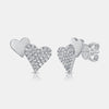 Boucles d'oreilles cœur en or demi-pavé