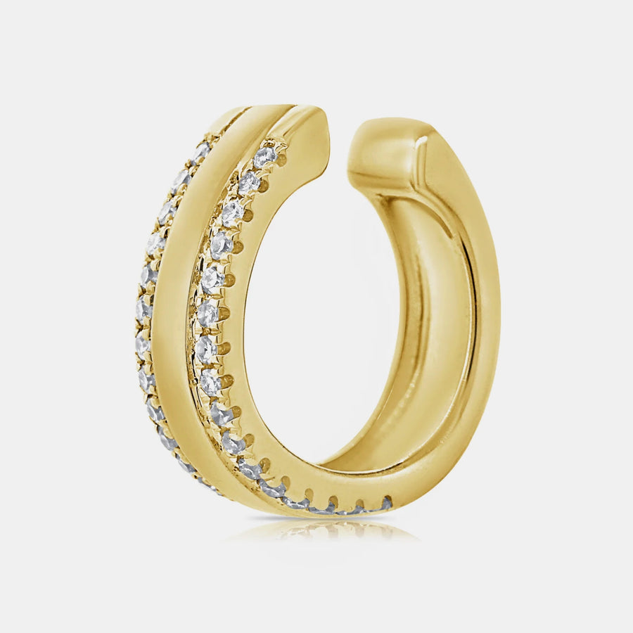 Manchette d'oreille avec bordure en diamant