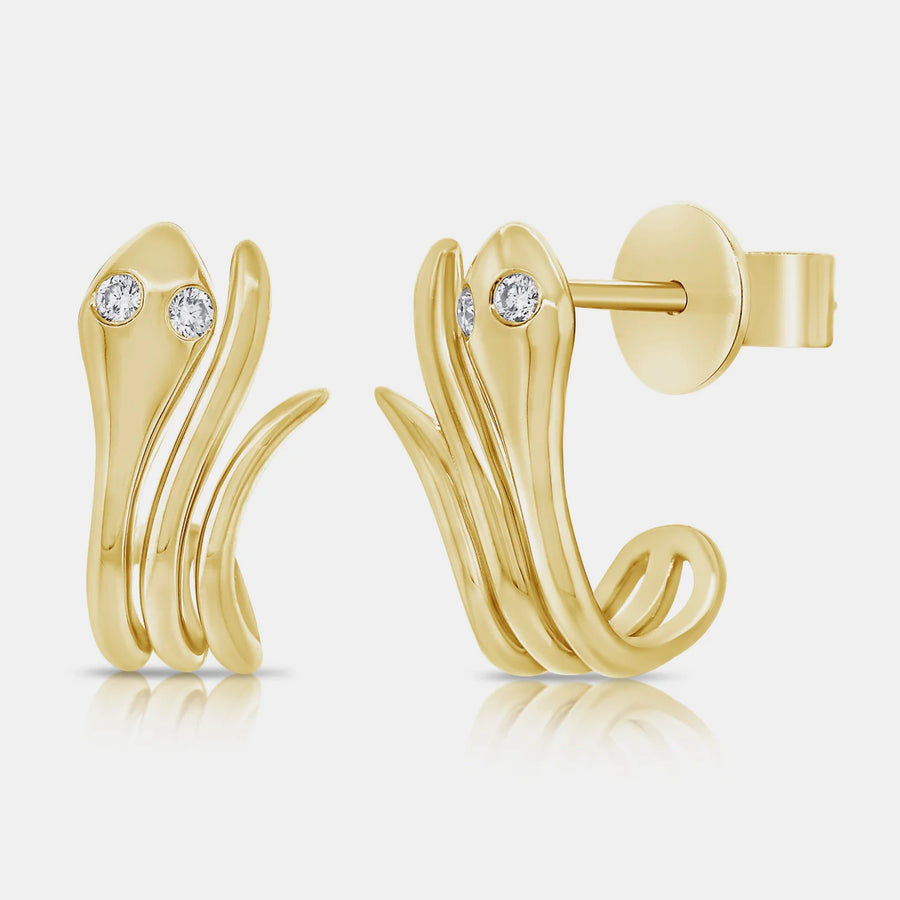 Boucles d'oreilles serpent d'or