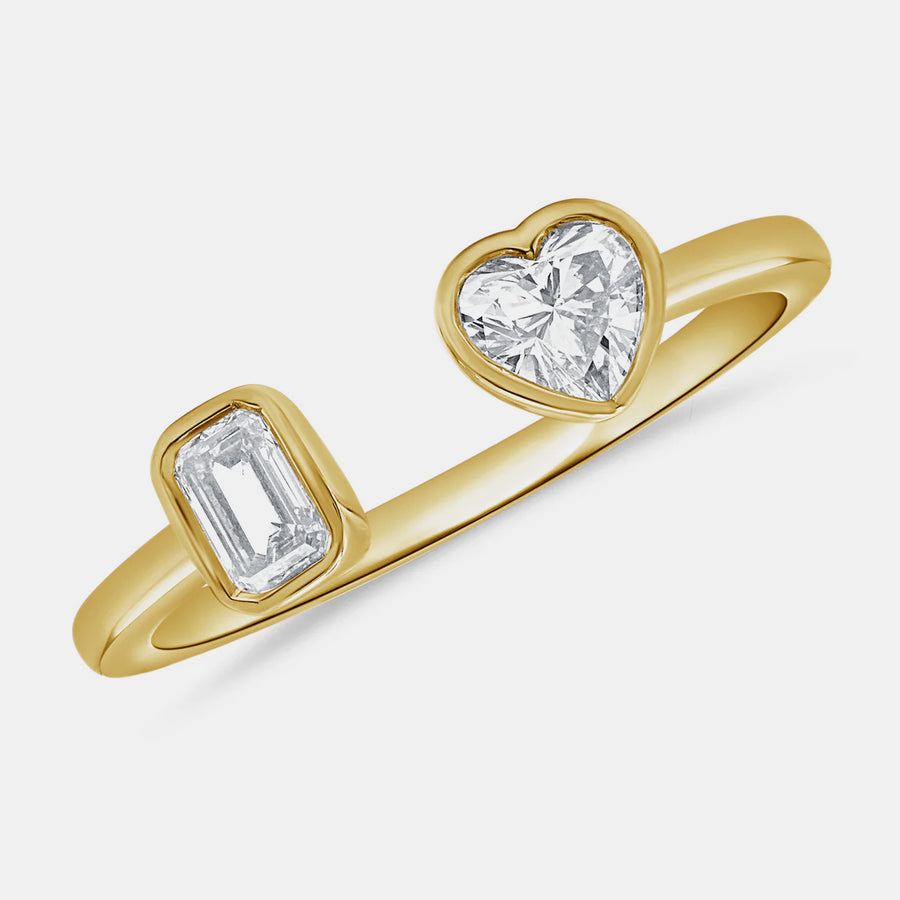 Bague à chaton de diamants multiformes