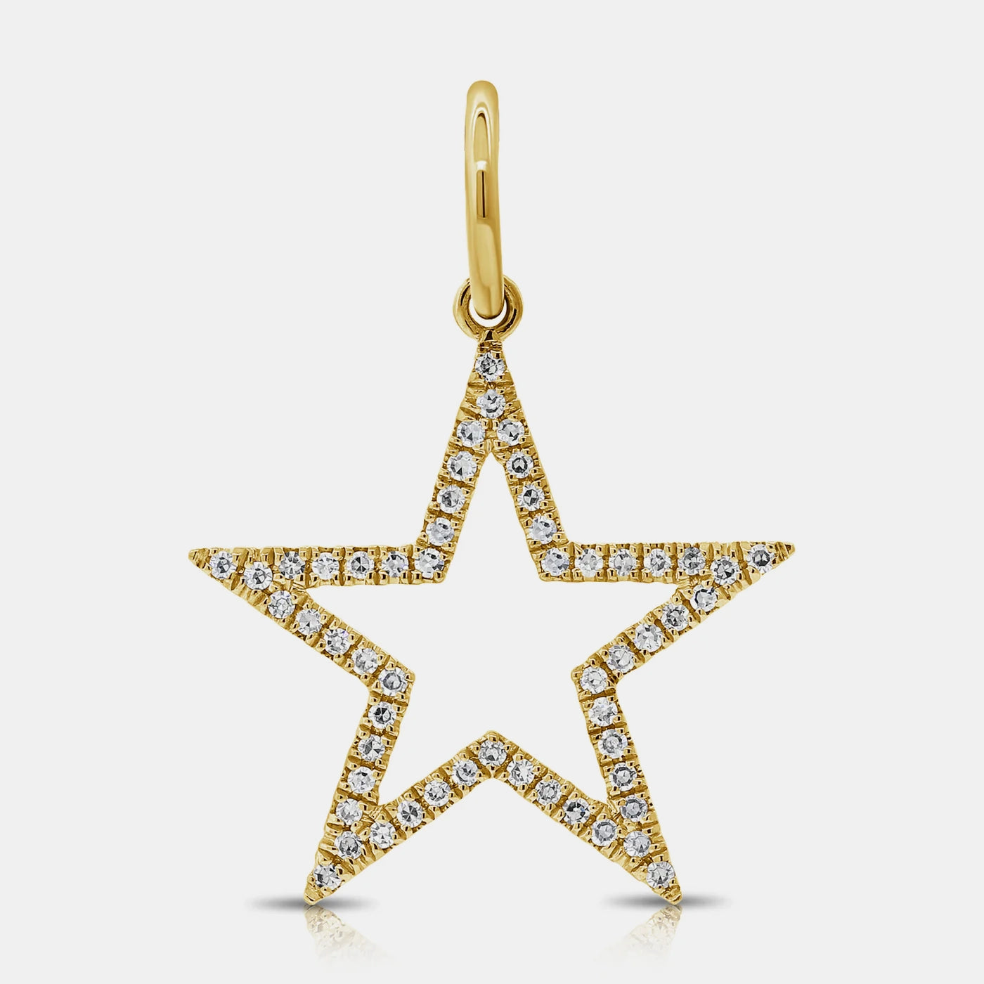 Diamond Open Star Charm