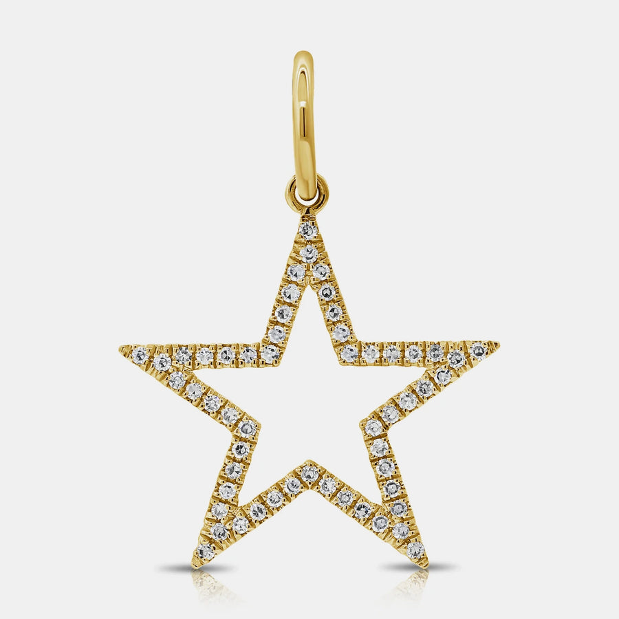 Breloque étoile ouverte en diamant