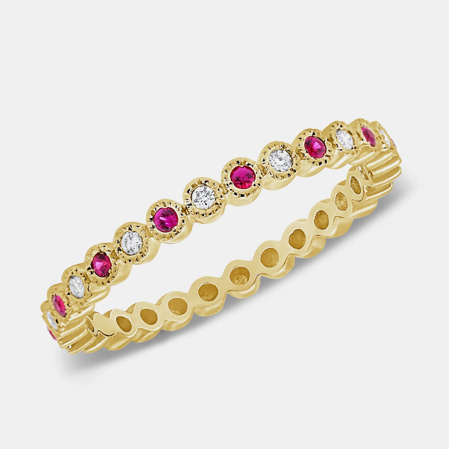 Bague diamant rubis
