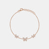 Bracelet de cheville papillon à triple diamant