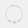 Bracelet de cheville papillon à triple diamant