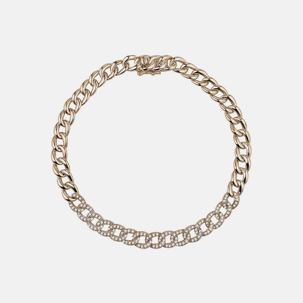 Semi Pavé Miami Cuban Link Bracelet