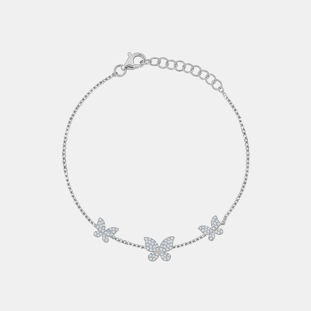 Triple Diamond Butterfly Bracelet