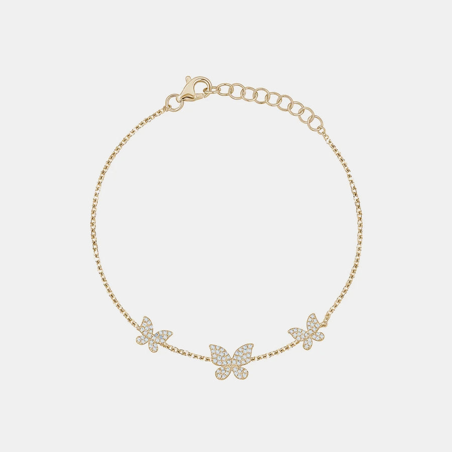 Bracelet papillon à trois diamants