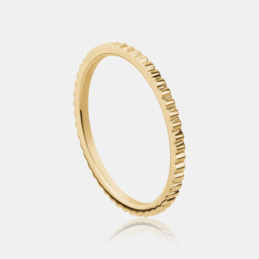 Ribbed Gold Stackable Ring