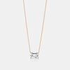 East West Lab Grown Emerald Cut Floating Necklace