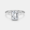 2.00ct Emerald Cut Bezel Lab Engagement Ring