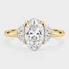 The Oval & Half Moon Trinity Engagement Ring