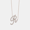 Collier de lettres cursives Jumbo en diamant