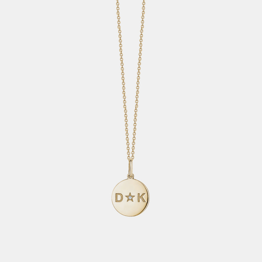Mini collier à disques avec initiales