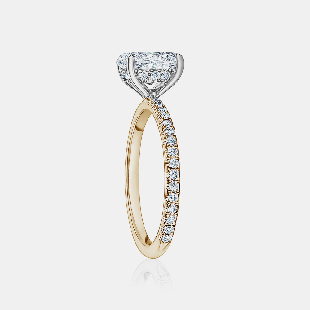 Oval Cut Engagement Ring with Pavé Band