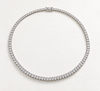 Lab Grown Vertical Oval Diamond Tennis necklace