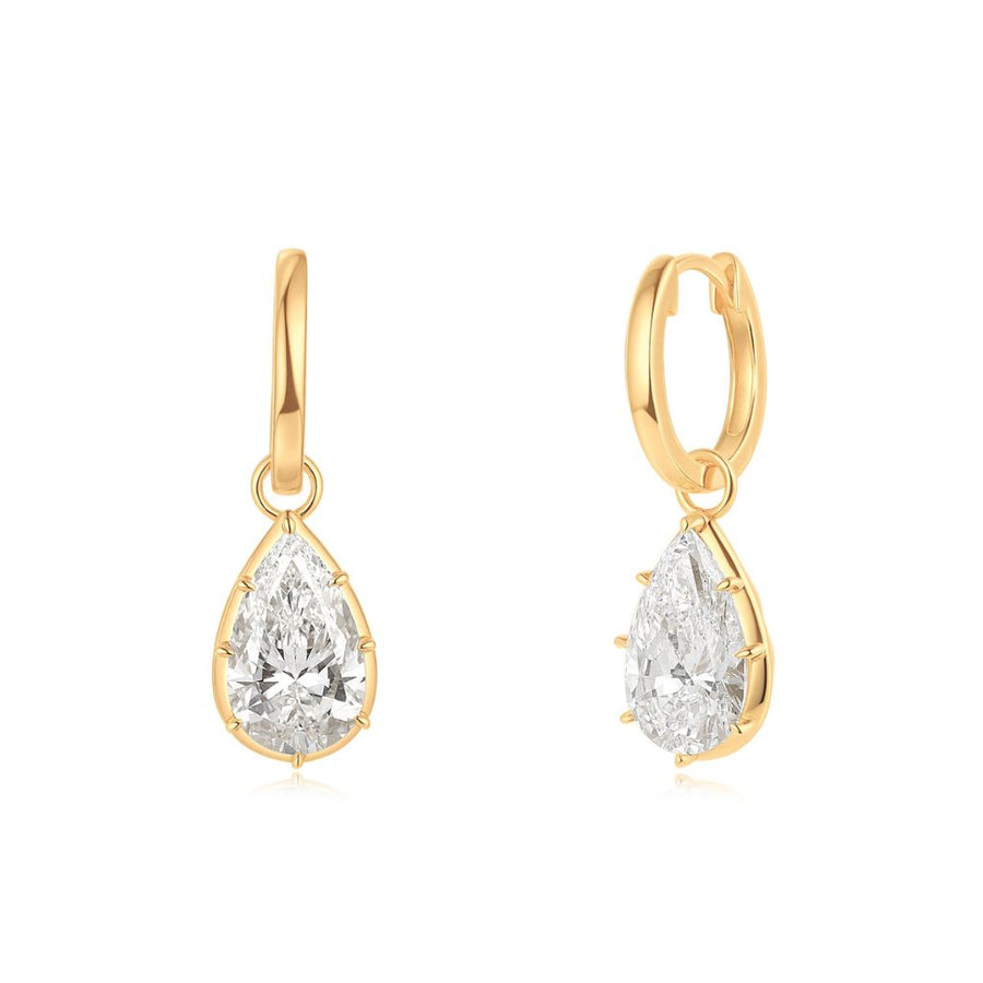 Lab Grown Diamond Pear Statement Drop Huggies