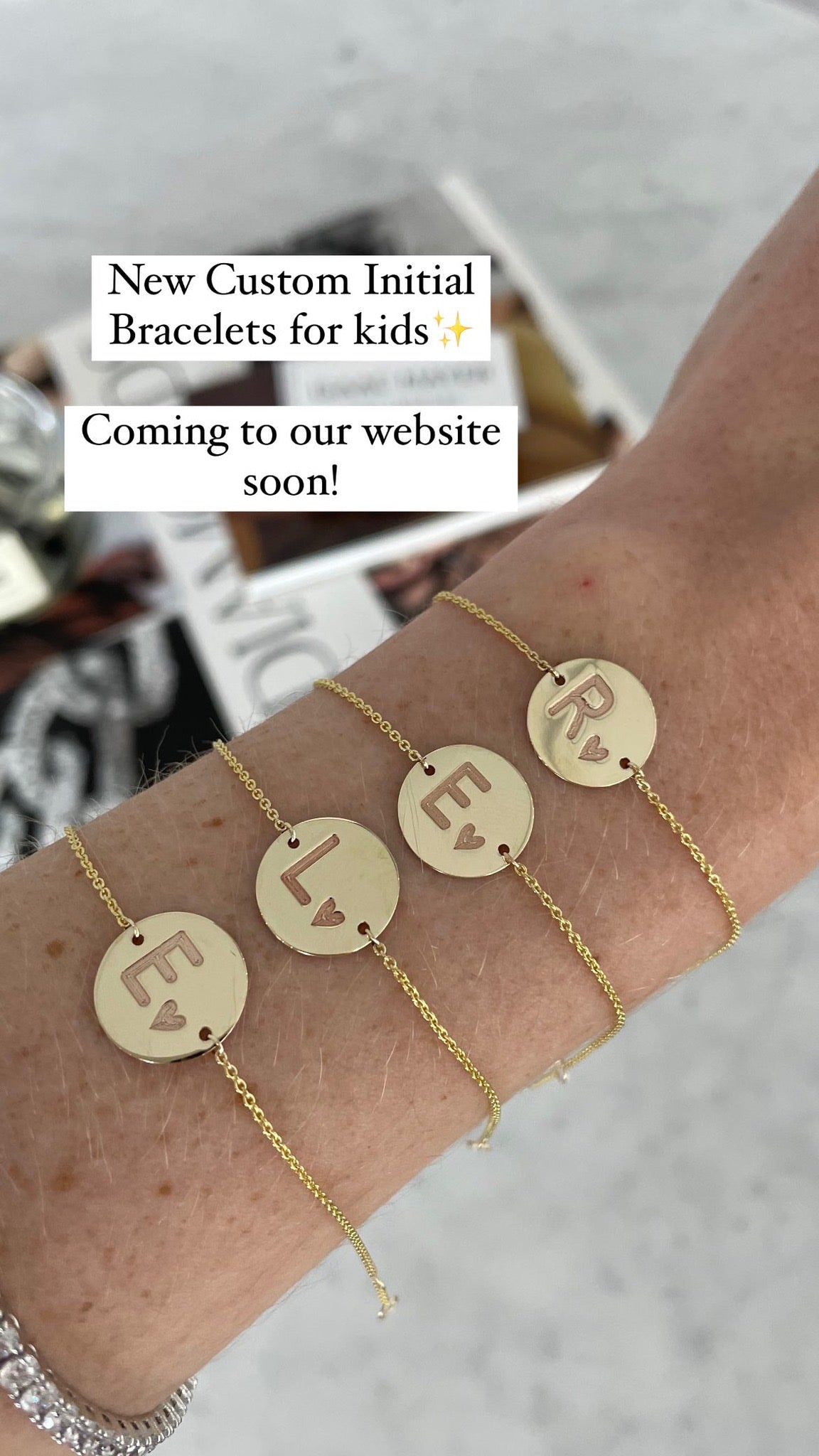 Personalized Initial Gold Disc Bracelet