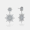 Boucles d'Oreilles en Diamant à Double Étoile Pendante