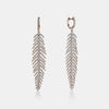 Boucles d'Oreilles Déclaration en forme de Feuille avec Diamants