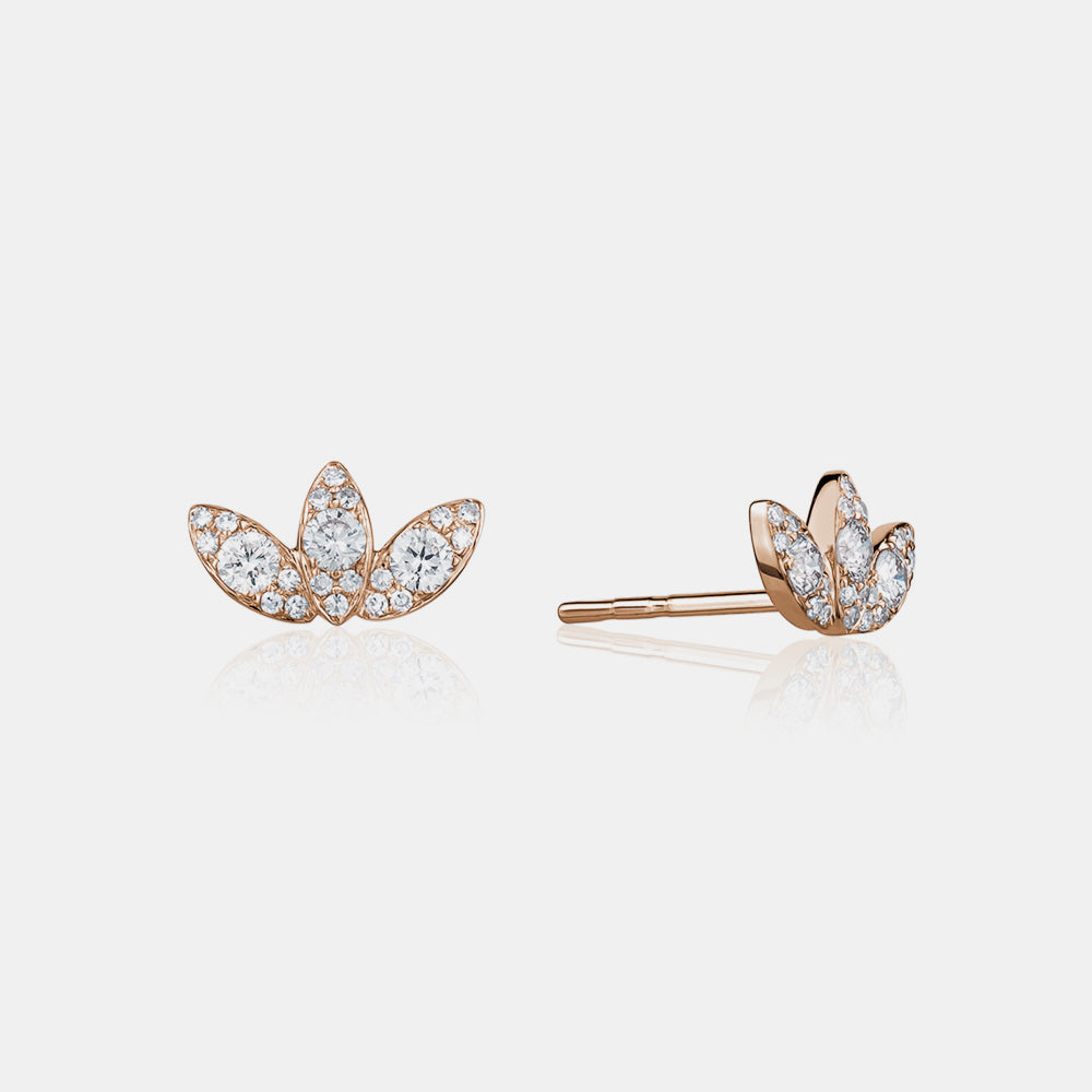 Diamond Lotus Studs