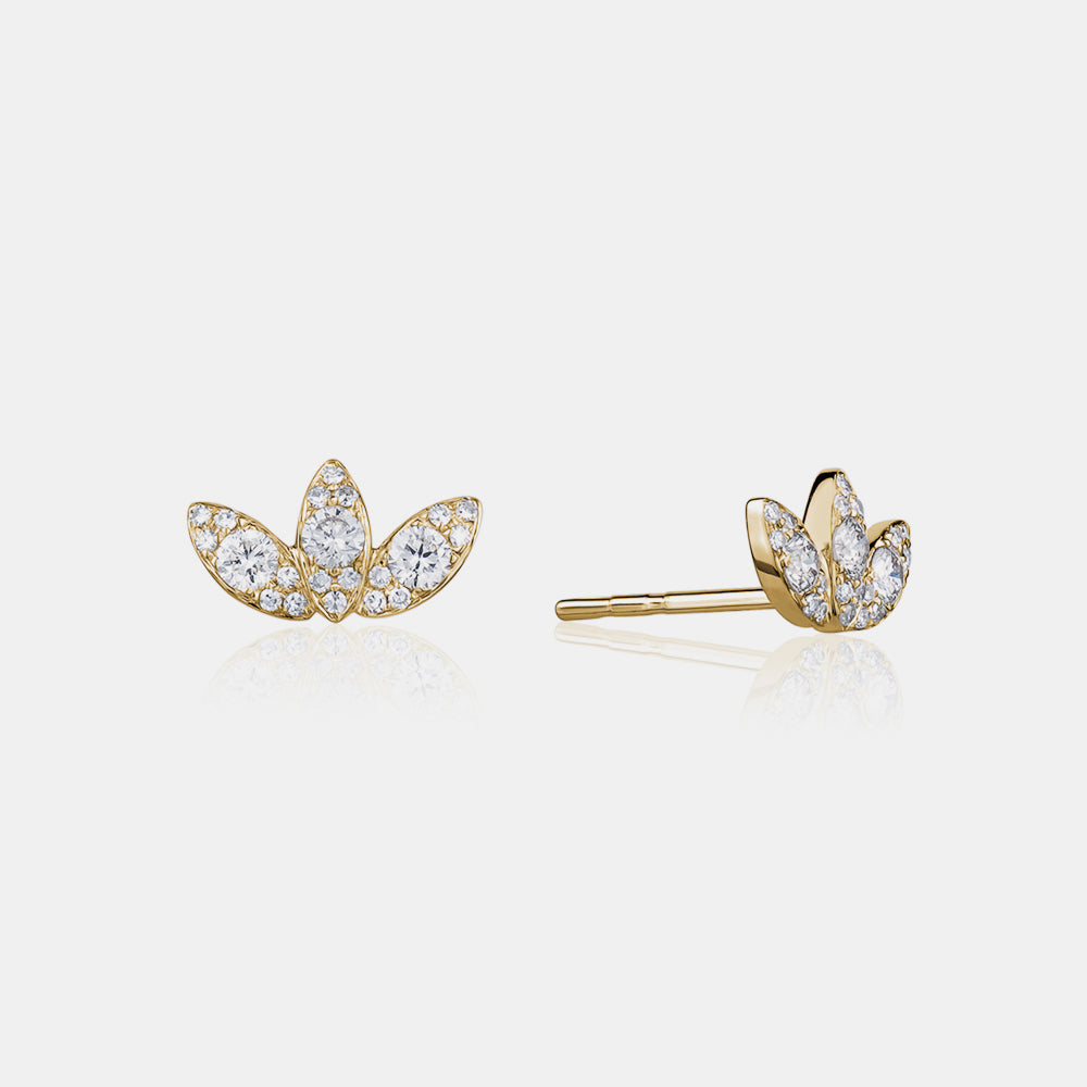 Diamond Lotus Studs