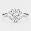 The Oval & Half Moon Trinity Engagement Ring