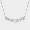 Five Stone Bezel Set Emerald cut Diamond Necklace