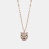 Collier en chaîne avec panthère en diamant