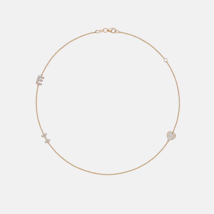 Collier à Mini Initiale Pavée