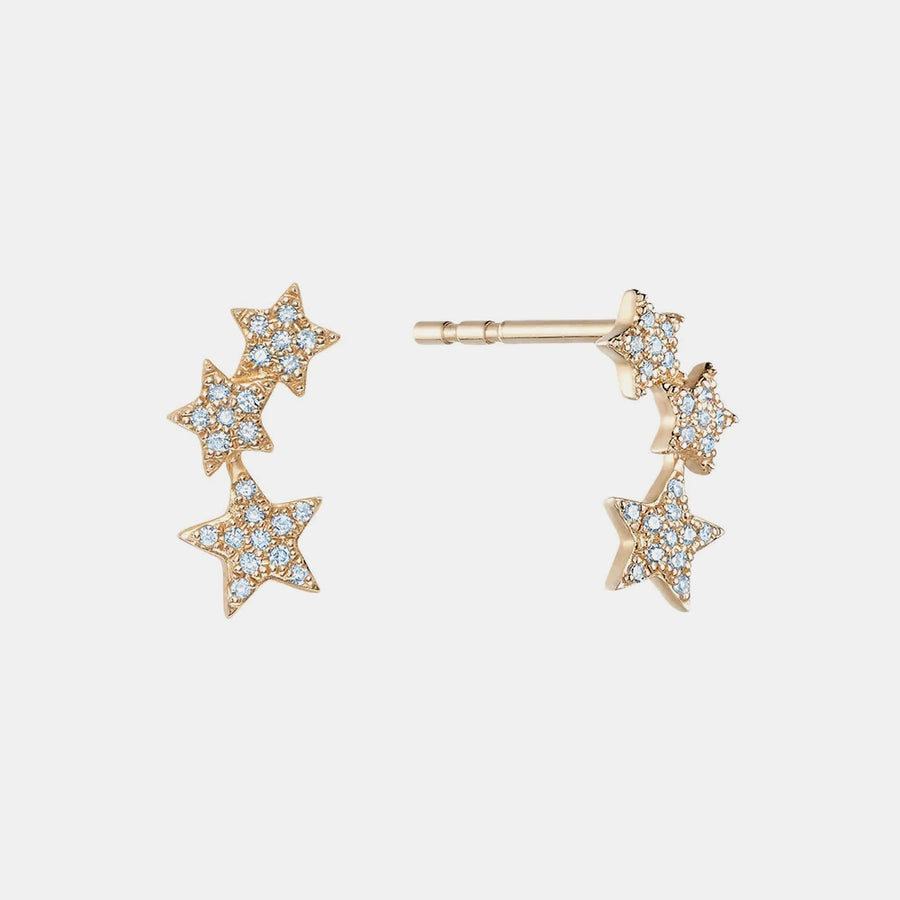 Boucles d'Oreilles d'Étoile en Diamant