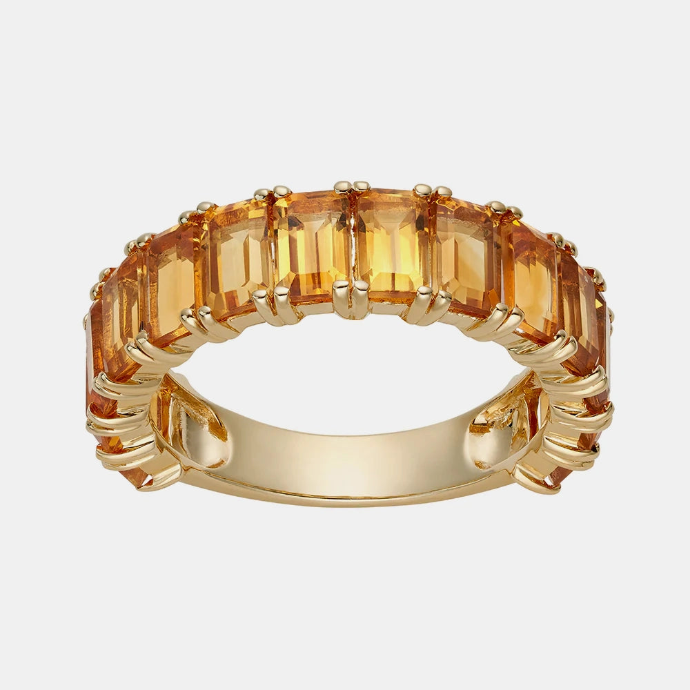 Citrine Emerald Cut 3/4 Eternity Ring