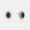 Boucles d'oreilles diamant saphir bleu