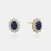 Boucles d'oreilles diamant saphir bleu