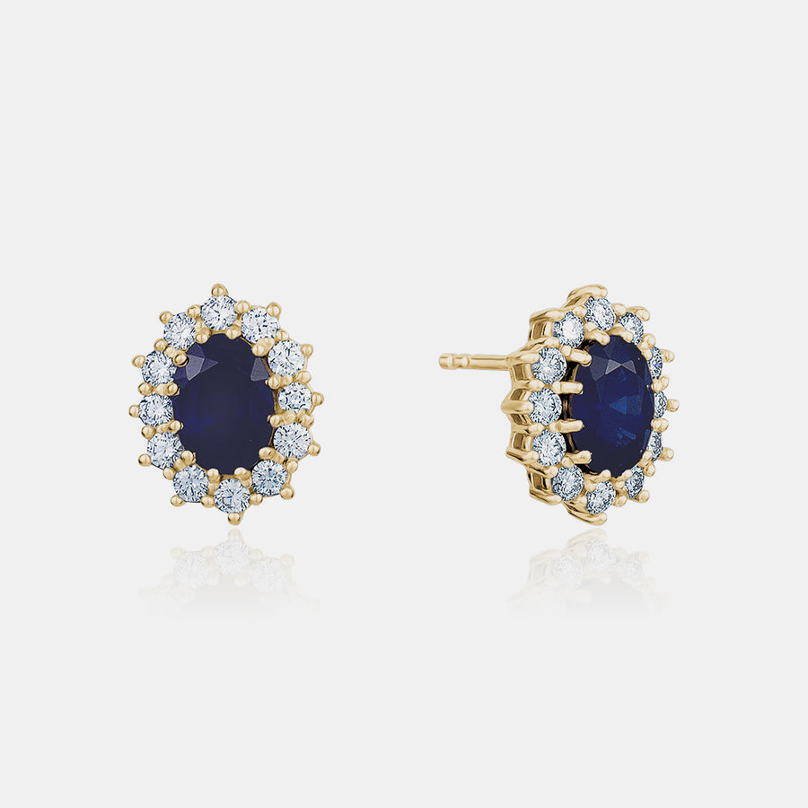 Boucles d'oreilles diamant saphir bleu