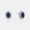 Boucles d'oreilles diamant saphir bleu