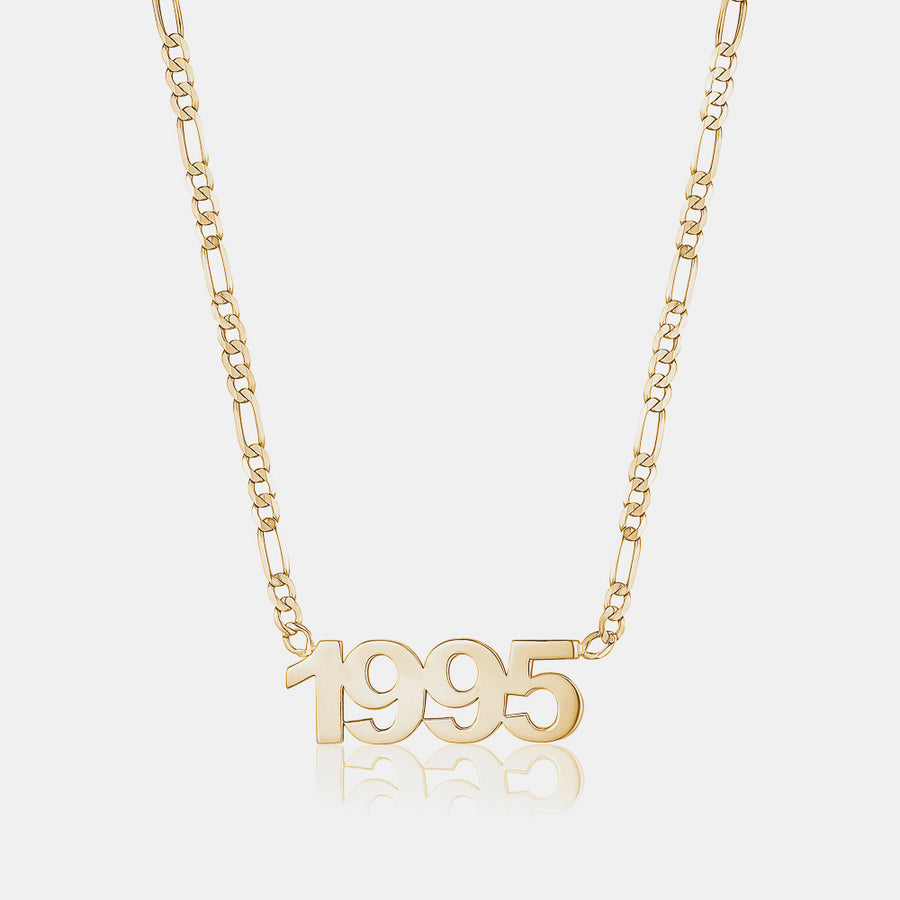 Collier de Date Personnalisé avec Chaîne Figaro