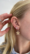 Clous d'oreilles étoile à double diamant